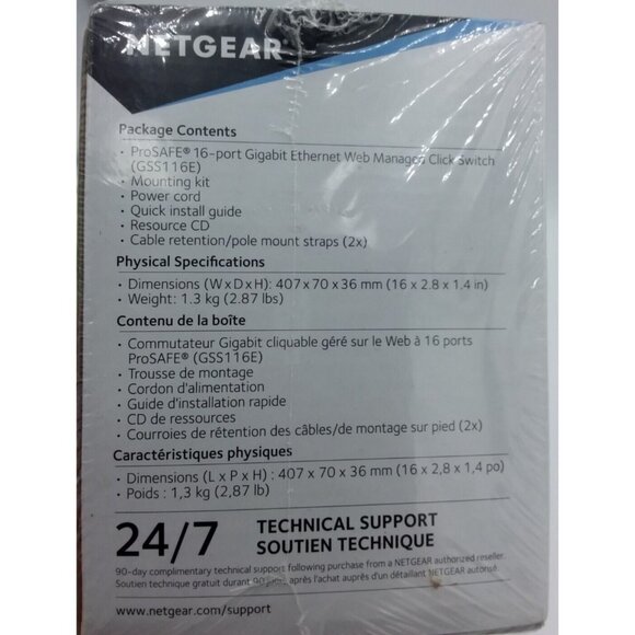 Netgear ProSafe 16 Port Standalone Ethernet Switch GSS116E-100NAS - Picture 4 of 6